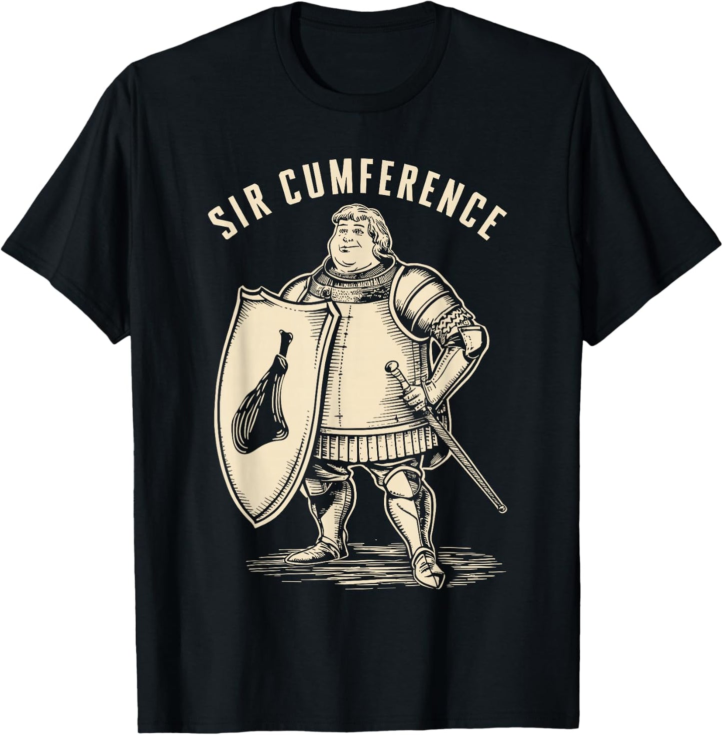 Renaissance Festival, Fat Knight Sir Cumference, Ren Faire T-Shirt - T-Shirt | Black