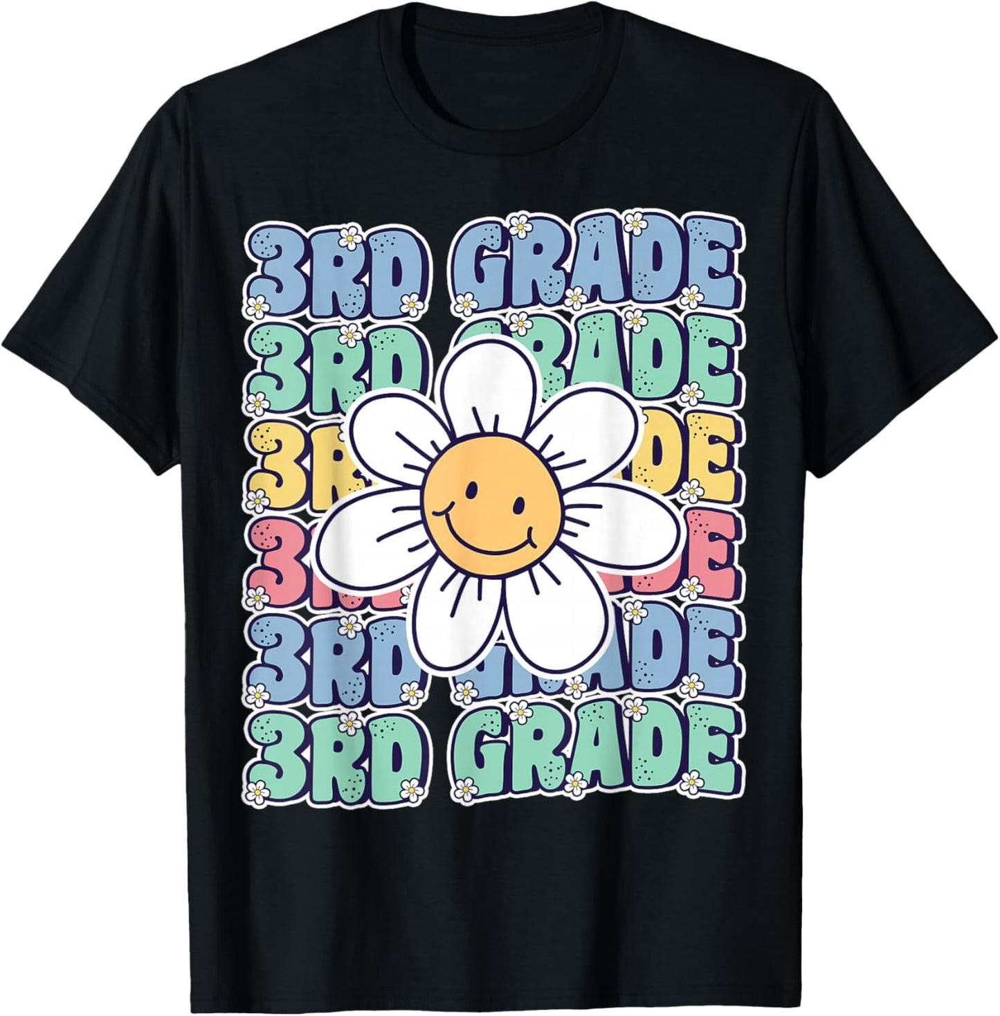 Groovy 3rd Grade Back to School First Day of Third Grade T-Shirt - T-Shirt | Black