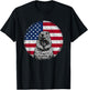 Cute Groundhog animal with American Flag T-Shirt - T-Shirt | Black