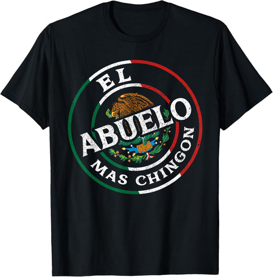 El Abuelo Mas Chingon Mexican Spanish Grandpa Fathers Day T-Shirt - T-Shirt | Black