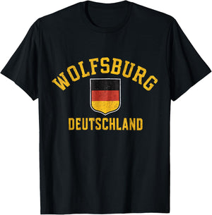 Castle Wolfsburg Germany Deutschland Crest Coat Arms Emblem T-Shirt - T-Shirt | Black