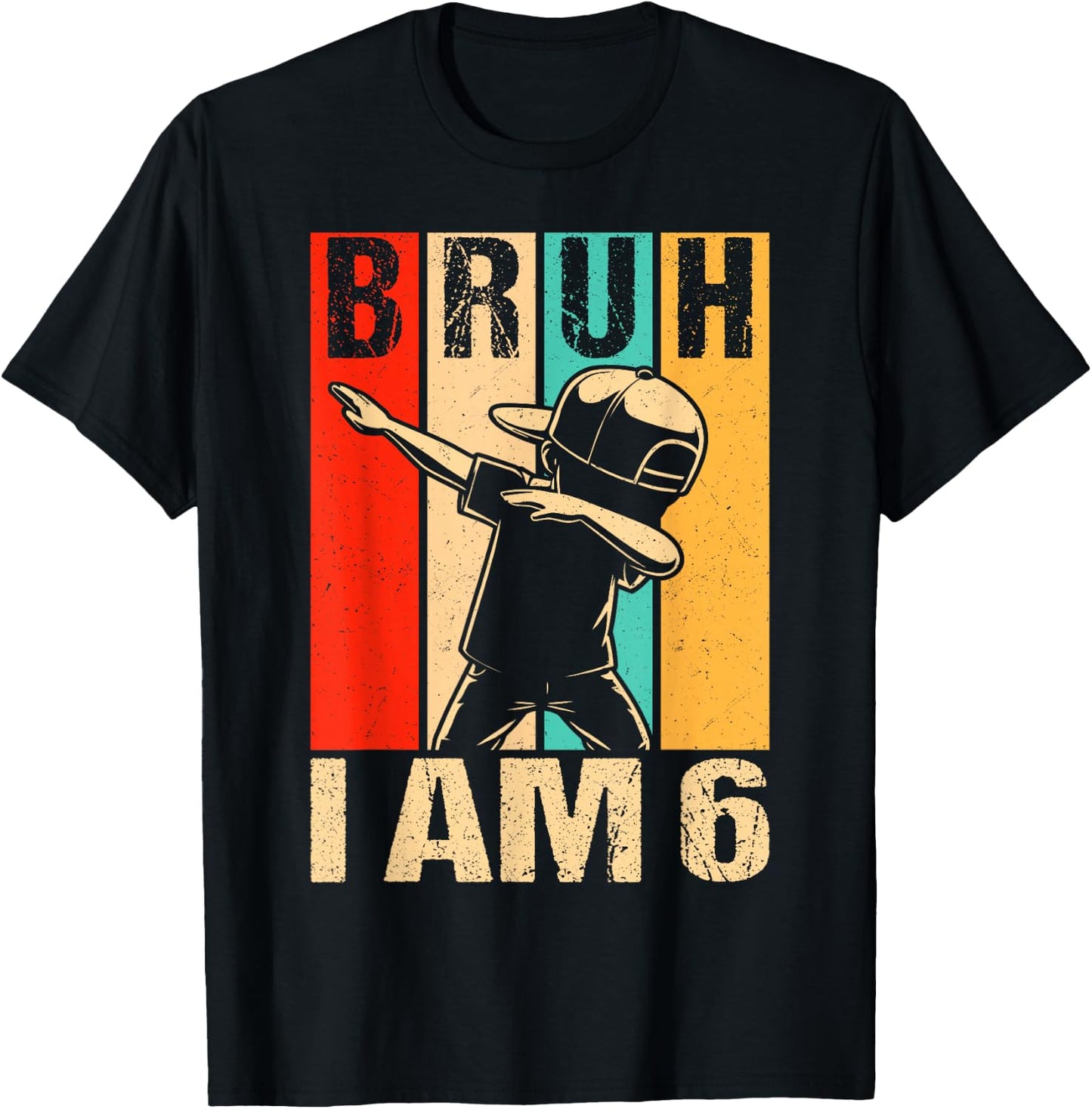 6 Year Old Birthday Dabbing Boy Bruh It's My 6th Birthday T-Shirt - T-Shirt | Black