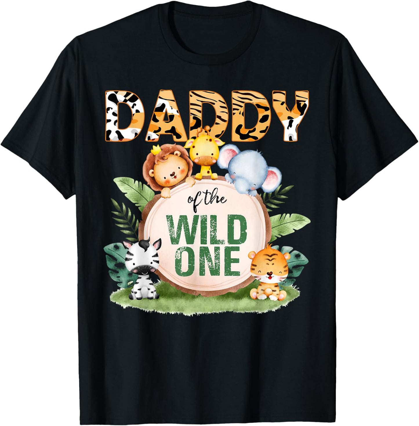 Daddy Of The Wild One 1st Birthday Safari Family Matching T-Shirt - T-Shirt | Black