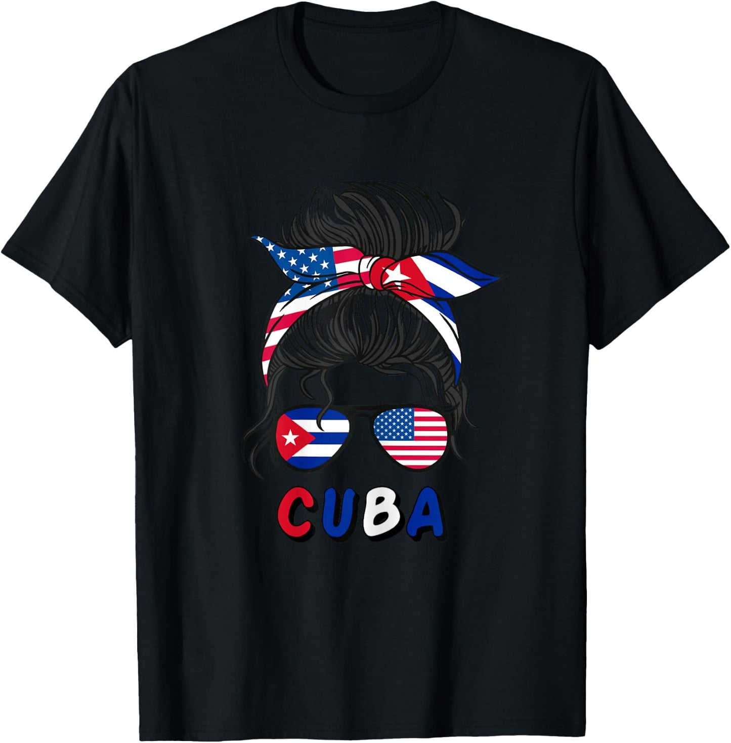 Cuba Girls USA American cuban Girl T-Shirt - T-Shirt | Black