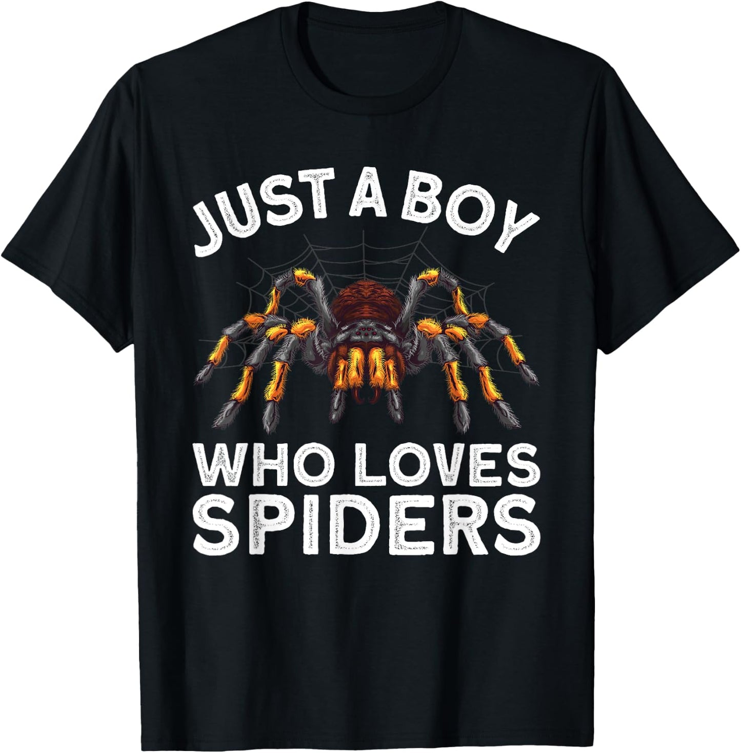 Cute Spider Boys Kids Spider Web Tarantula Arachnid T-Shirt - T-Shirt | Black