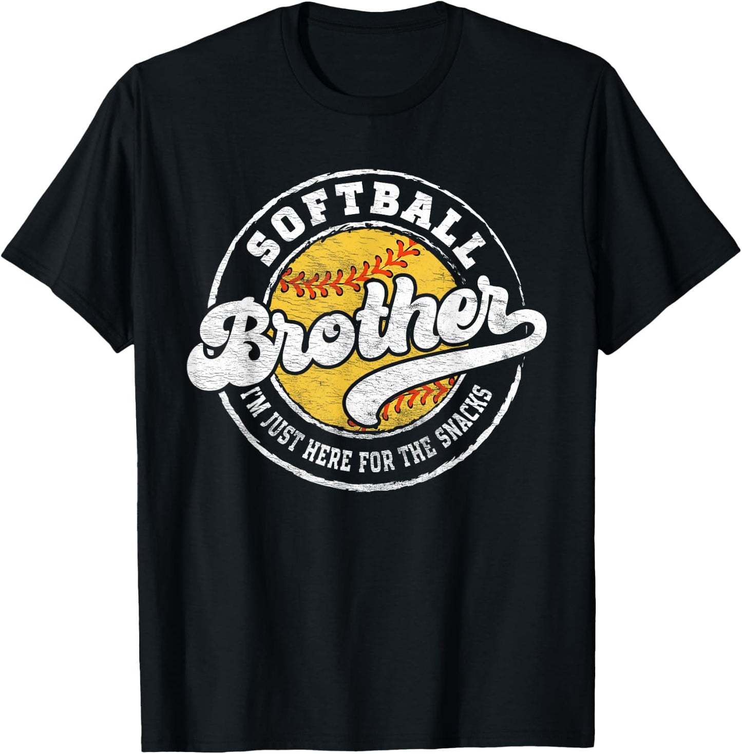 Softball Little Brother Big Matching Bro Family Crazy Proud T-Shirt - T-Shirt | Black