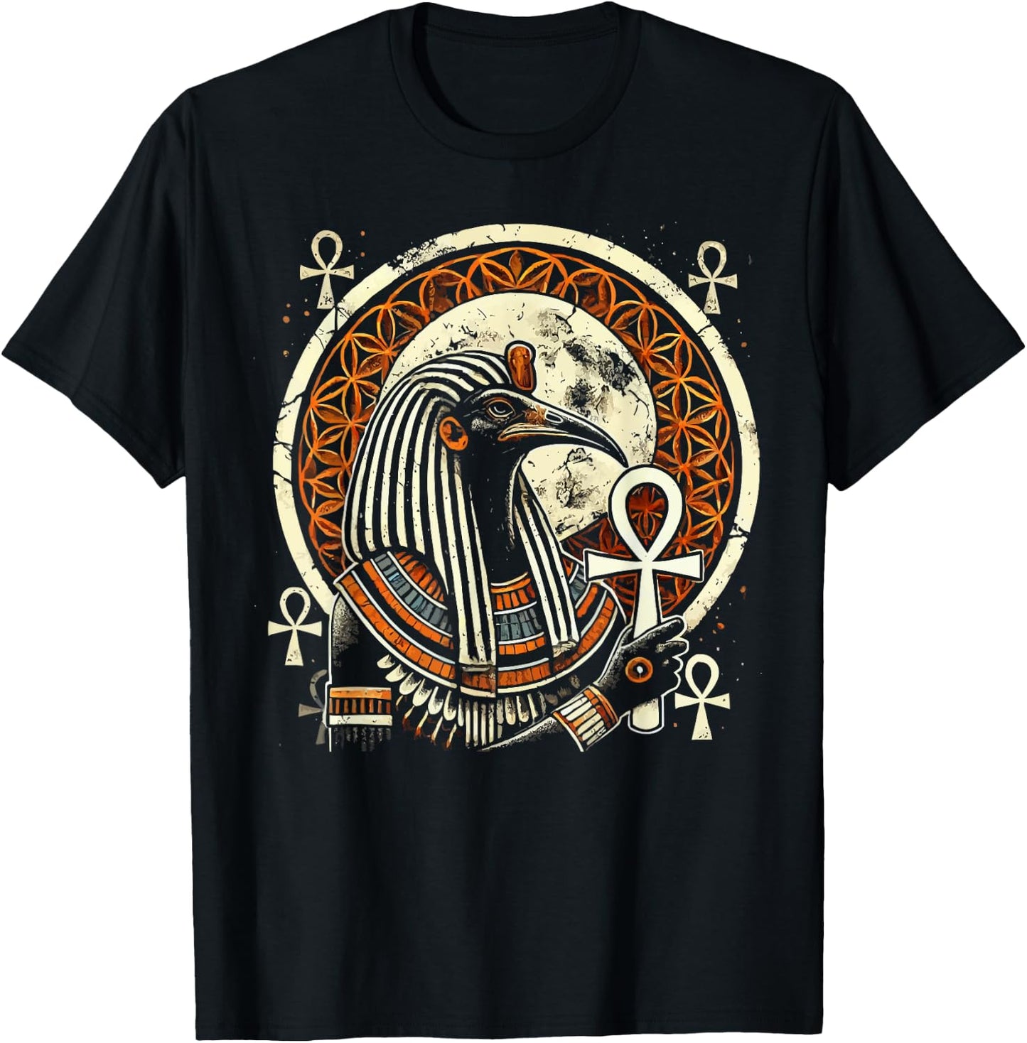 Thoth Egyptian God Egyptian Mythology Pyramid Ancient Egypt T-Shirt - T-Shirt | Black