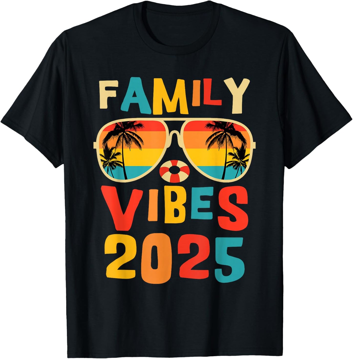 Family 2025 Vibes Family Reunion Vacation Making Memories T-Shirt - T-Shirt | Black