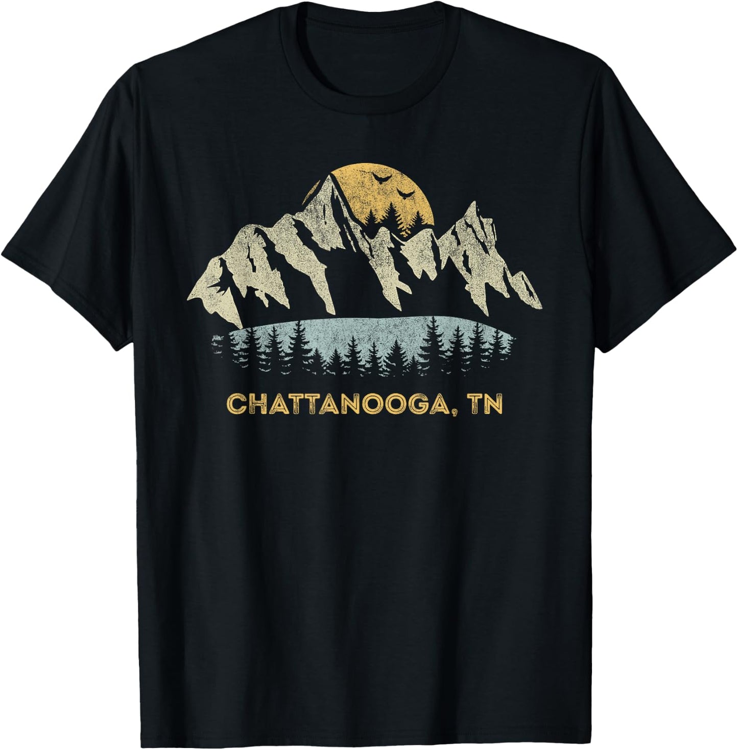 Chattanooga Tennessee Mountain Sunset Sunrise TN T-Shirt - T-Shirt | Black