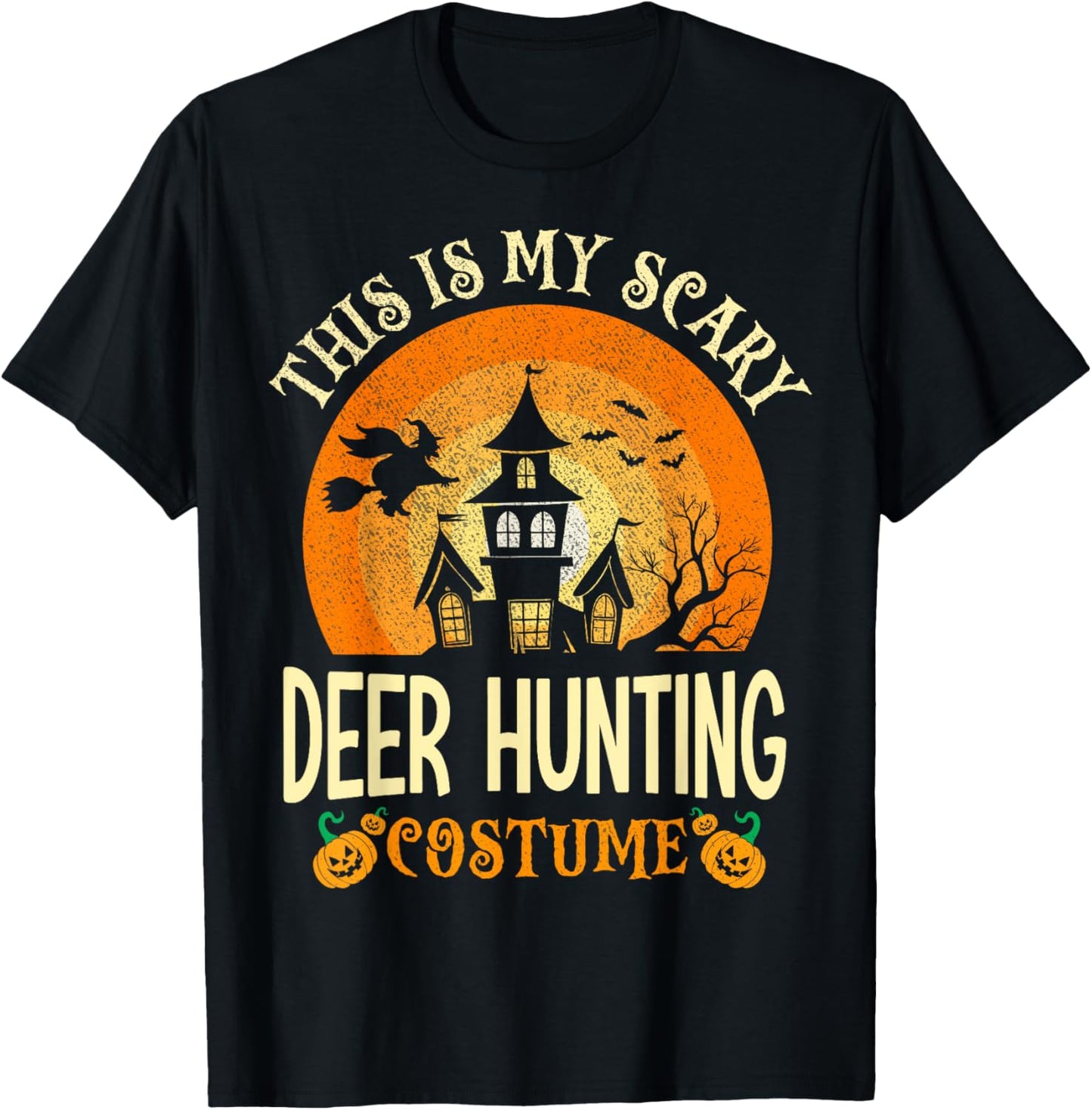 This Is My Scary Deer Hunting Costume Halloween T-Shirt - T-Shirt | Black