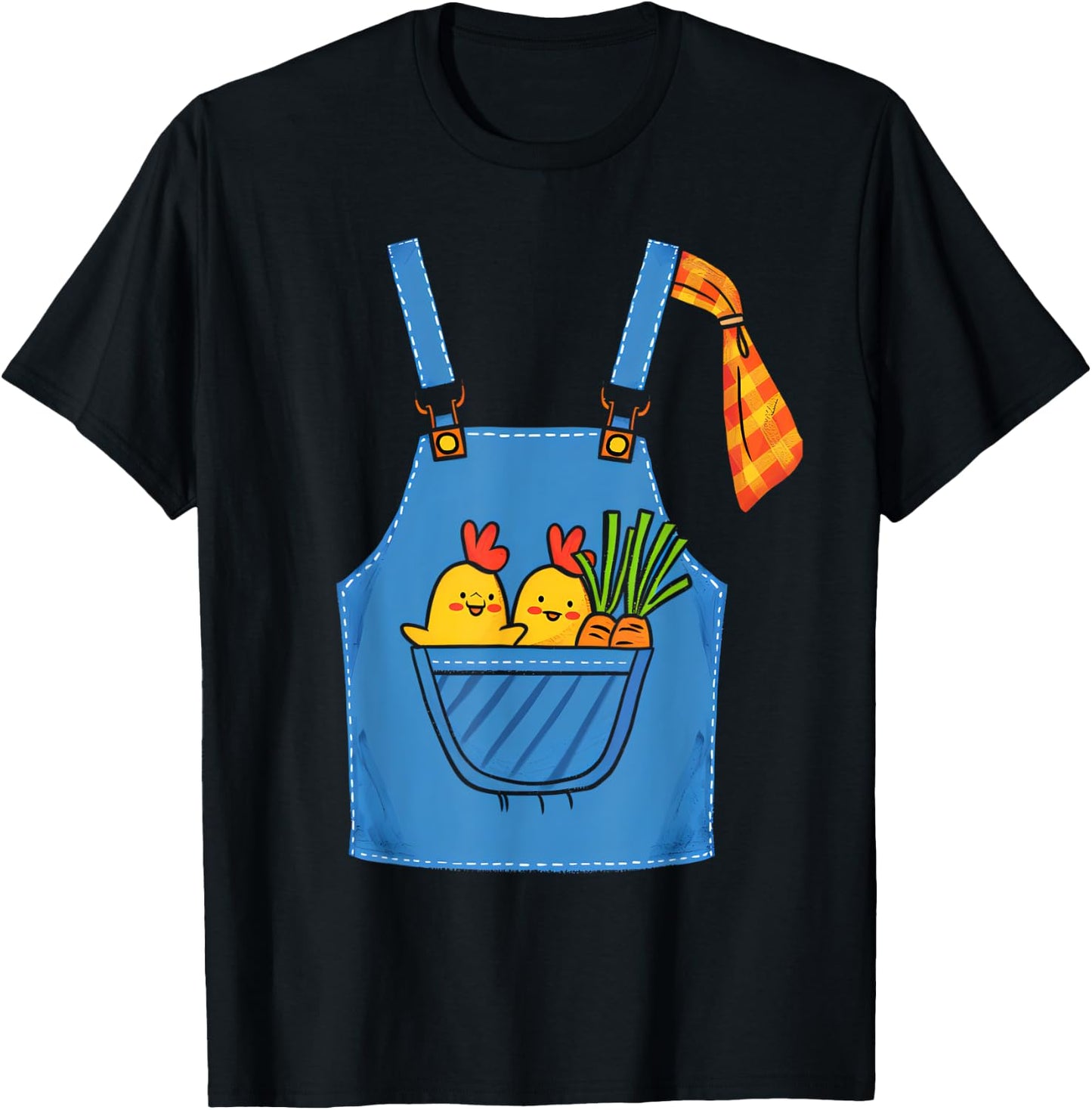 Farmer Costume Halloween Simple Cute Farm Women Men Kids T-Shirt - T-Shirt | Black