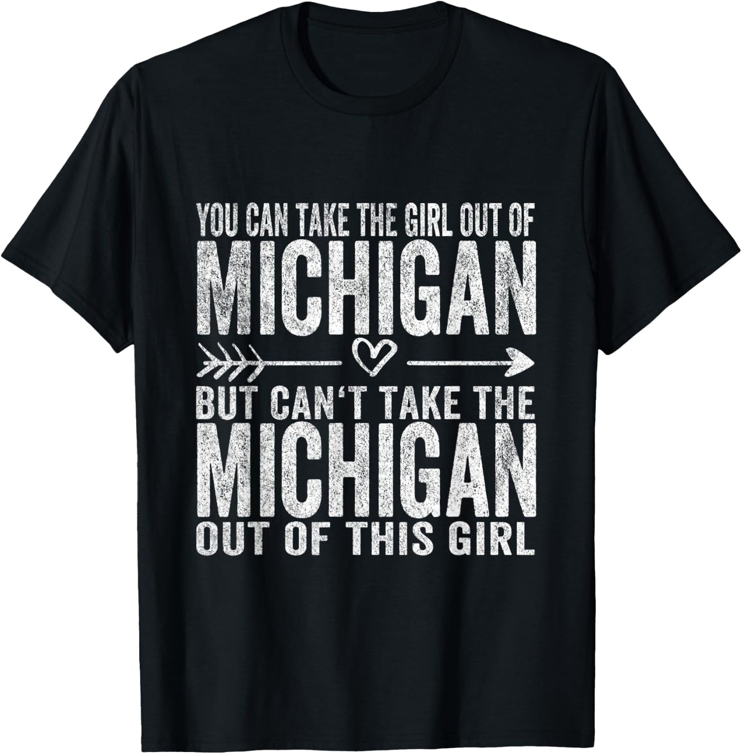 Girl Out Of Michigan Hometown Home Michigan T-Shirt - T-Shirt | Black