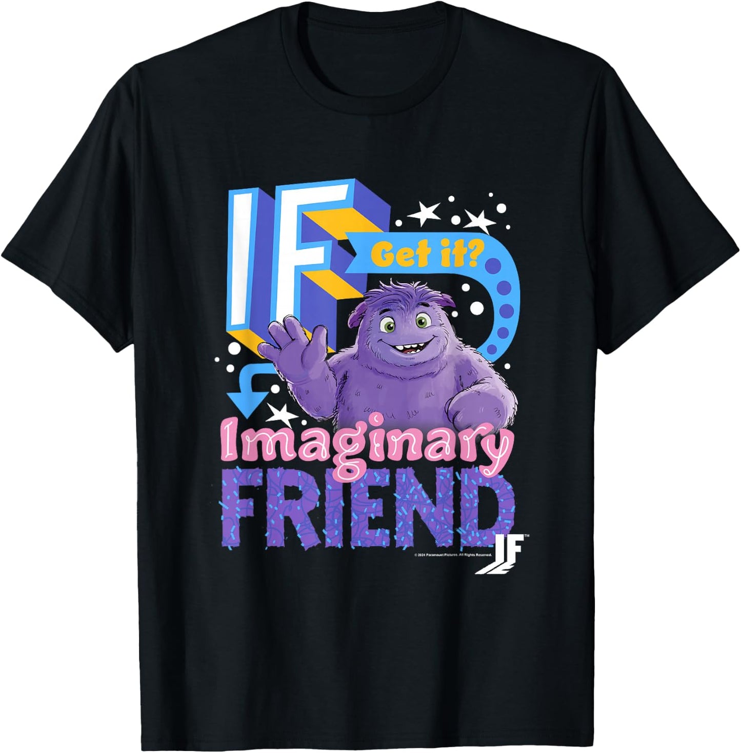 IF Movie Imaginary Friend Get It Jumble Collage Bright Logo T-Shirt - T-Shirt | Black