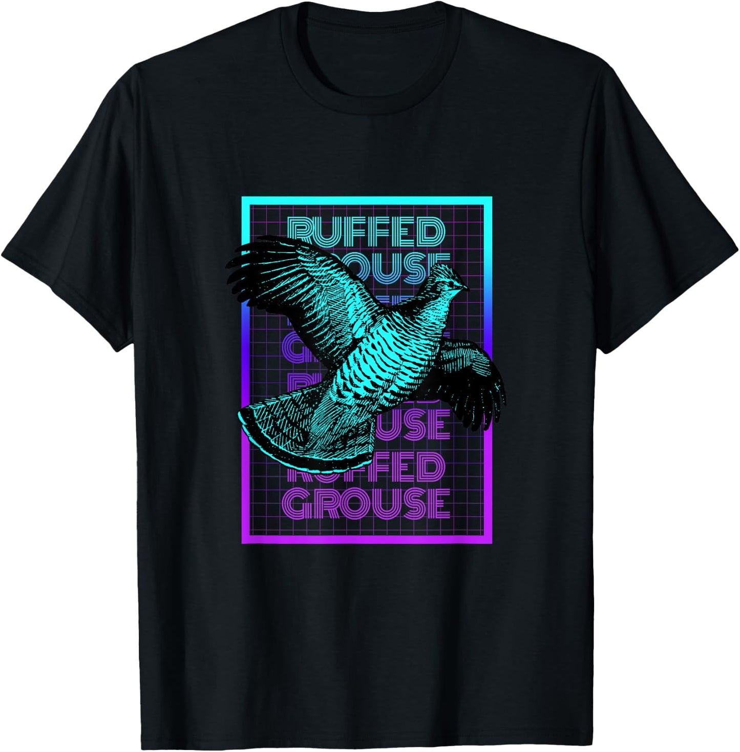 Vintage Ruffed Grouse Gifts Ruffed Grouse Birding Retro - Women's Classic Fit Black Graphic Design - Small T-Shirt - T-Shirt | Black
