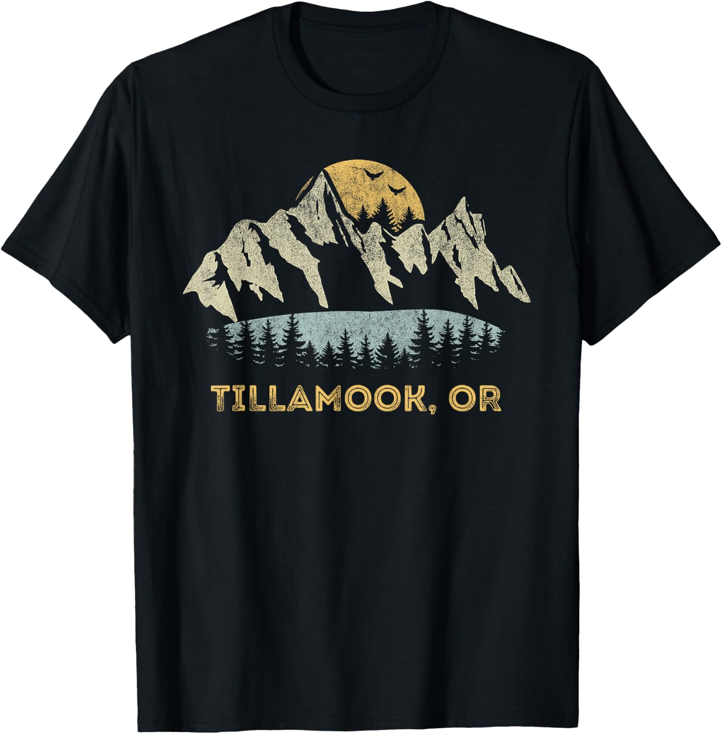 Tillamook Oregon Mountain Sunset Sunrise OR T-Shirt - T-Shirt | Black