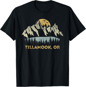 Tillamook Oregon Mountain Sunset Sunrise OR T-Shirt - T-Shirt | Black