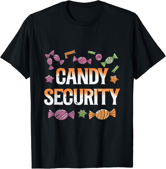 Candy Security Halloween Candy Mom Dad Parents Treats T-Shirt - T-Shirt | Black