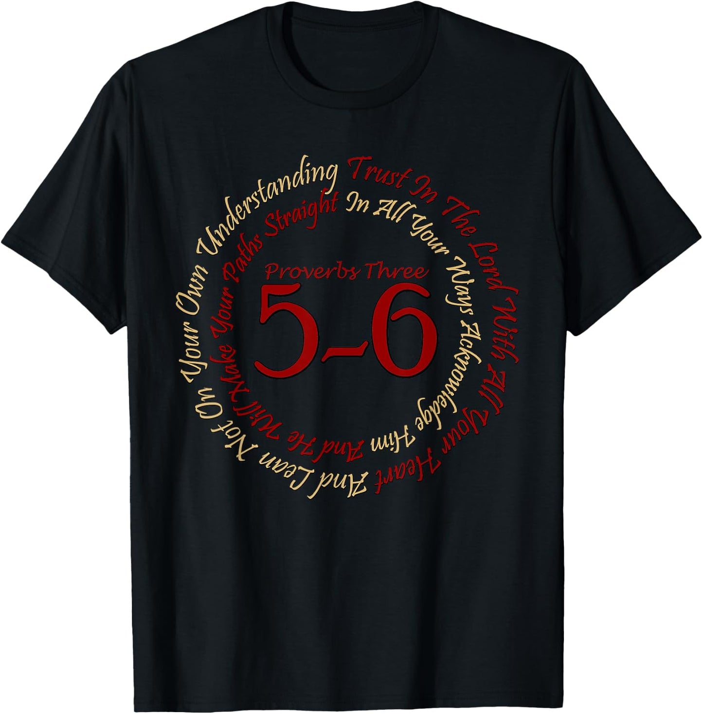 Christian Religious Proverbs 3:5-6 Trust In The Lord T-Shirt - T-Shirt | Black