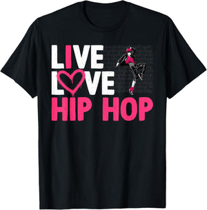 Cool Hip Hop Dancer Design Girls Hip Hop Lovers T-Shirt - T-Shirt | Black