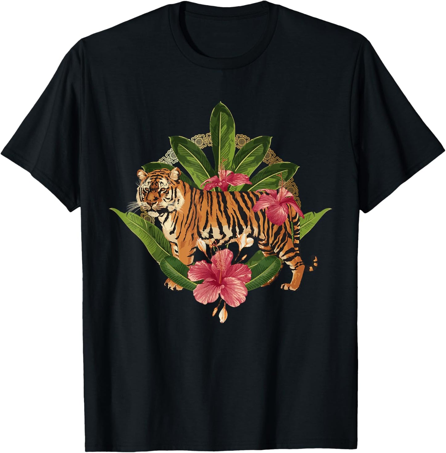 Wild Tiger T shirt, Wild Jungle Tiger Fashion Graphic Design T-Shirt - T-Shirt | Black