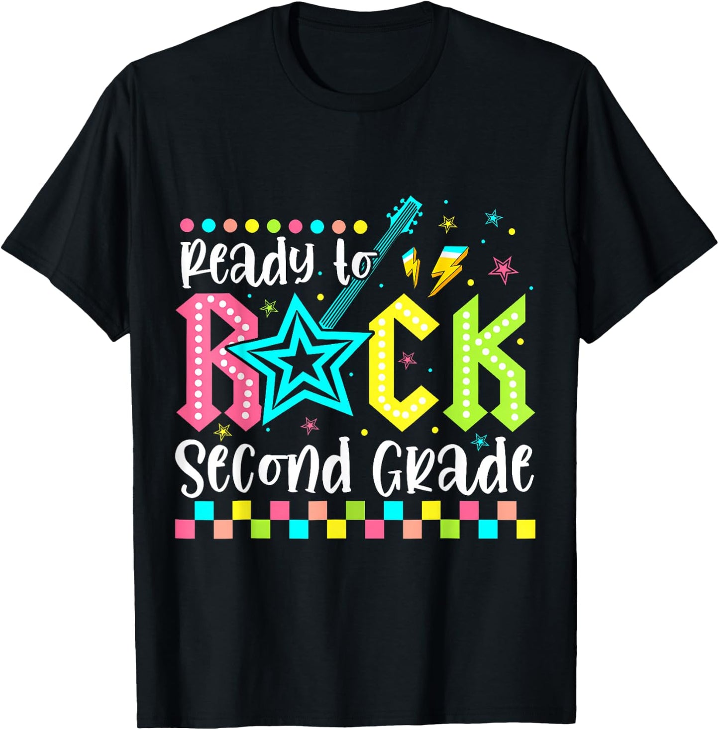 Ready To Rock Second Grade Back To School 2nd Grade Boy Kid T-Shirt - T-Shirt | Black