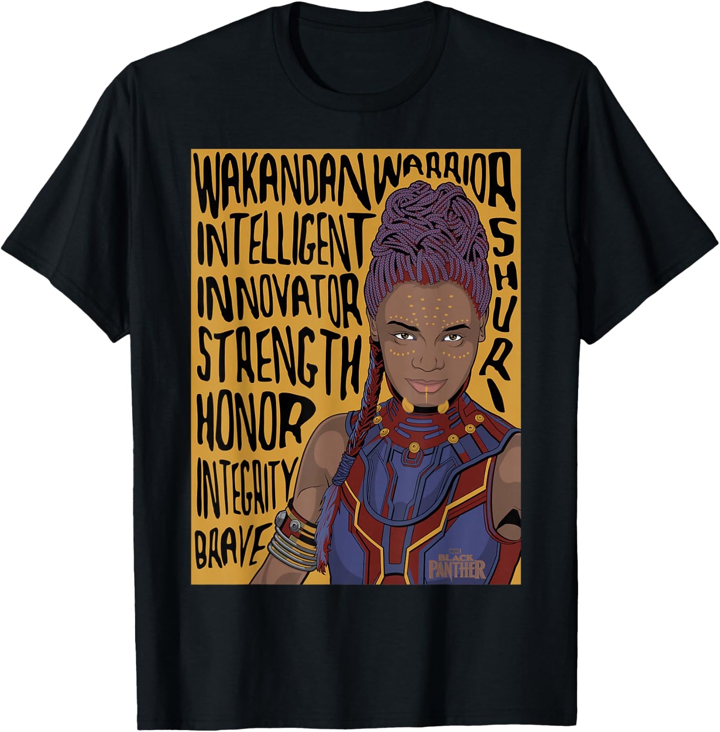 Marvel Black Panther Movie Shuri Word Art Graphic T-Shirt - T-Shirt | Black