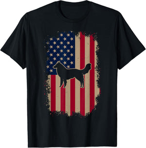 American US Flag Belgian Groenendael T-Shirt - T-Shirt | Black
