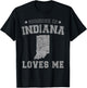 Someone In Indiana Loves Me Heart Vintage State T-Shirt - T-Shirt | Black