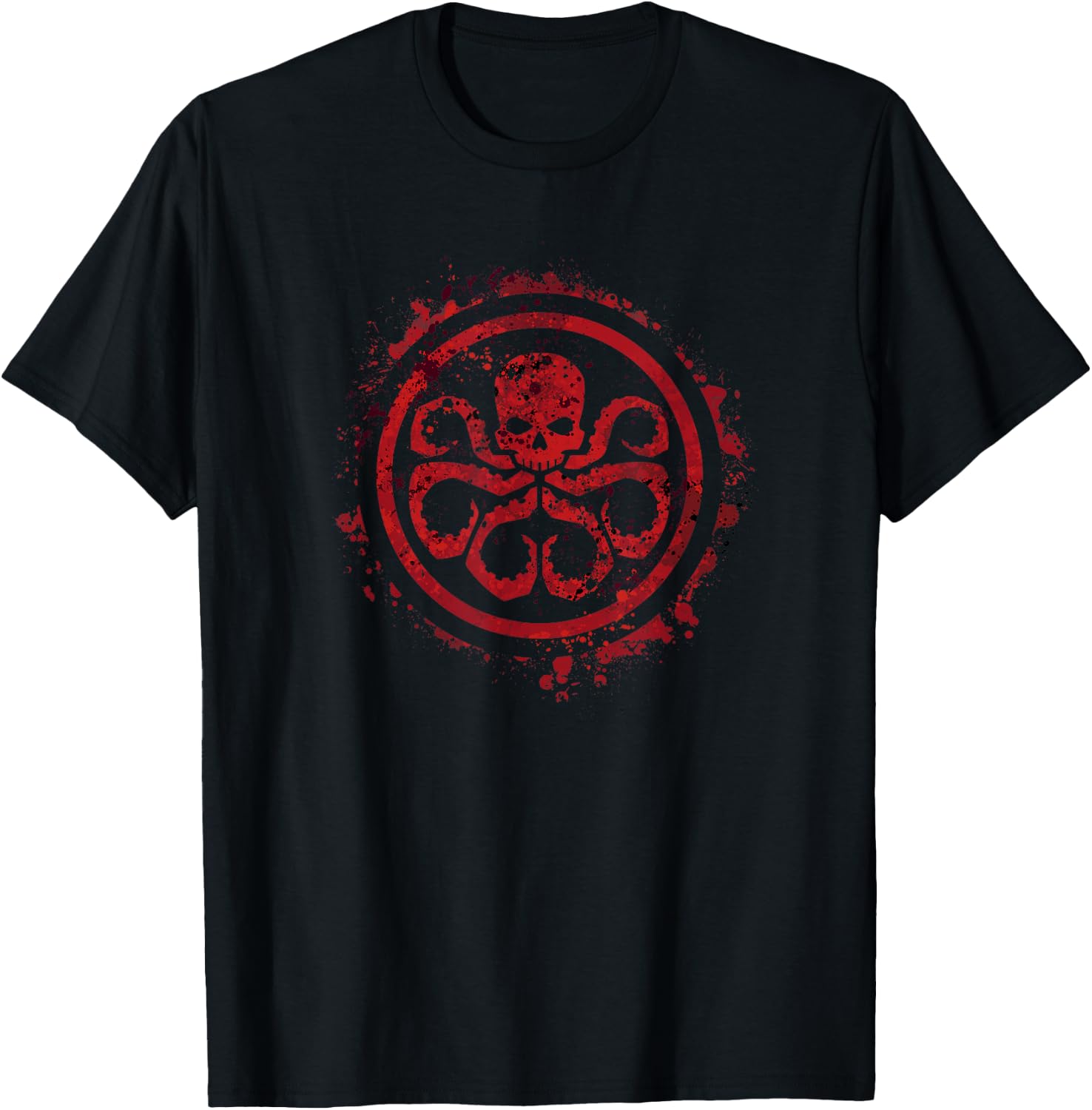 Marvel Hail Hydra Red Splatter Villain Logo T-Shirt - T-Shirt | Black