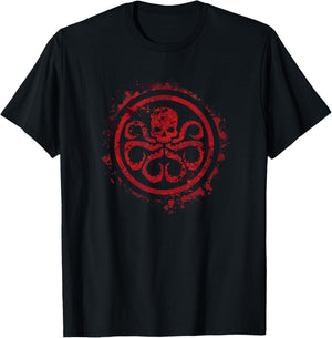 Marvel Hail Hydra Red Splatter Villain Logo T-Shirt - T-Shirt | Black