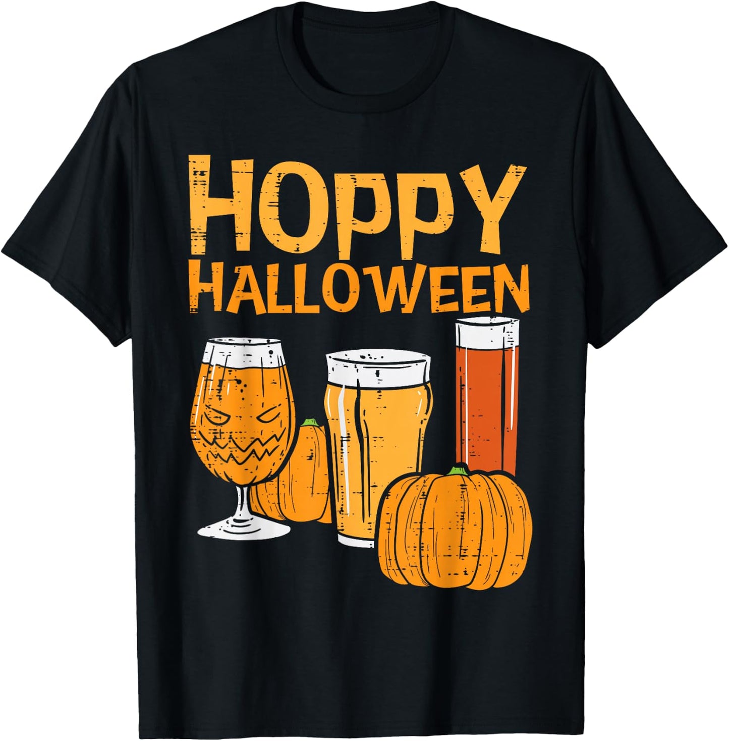 Hoppy Halloween Funny Dad Halloween Beer Men Grandpa Uncle T-Shirt - T-Shirt | Black