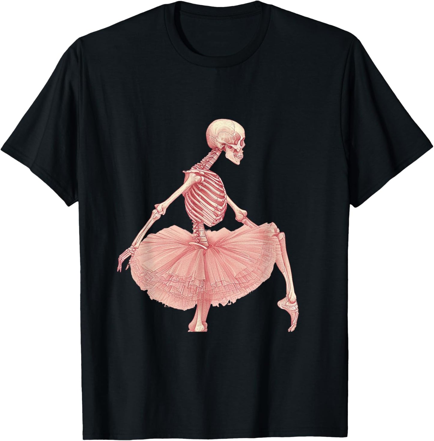 Skeleton Ballerina Art Ballet Skeleton Design Dance of Death T-Shirt - T-Shirt | Black