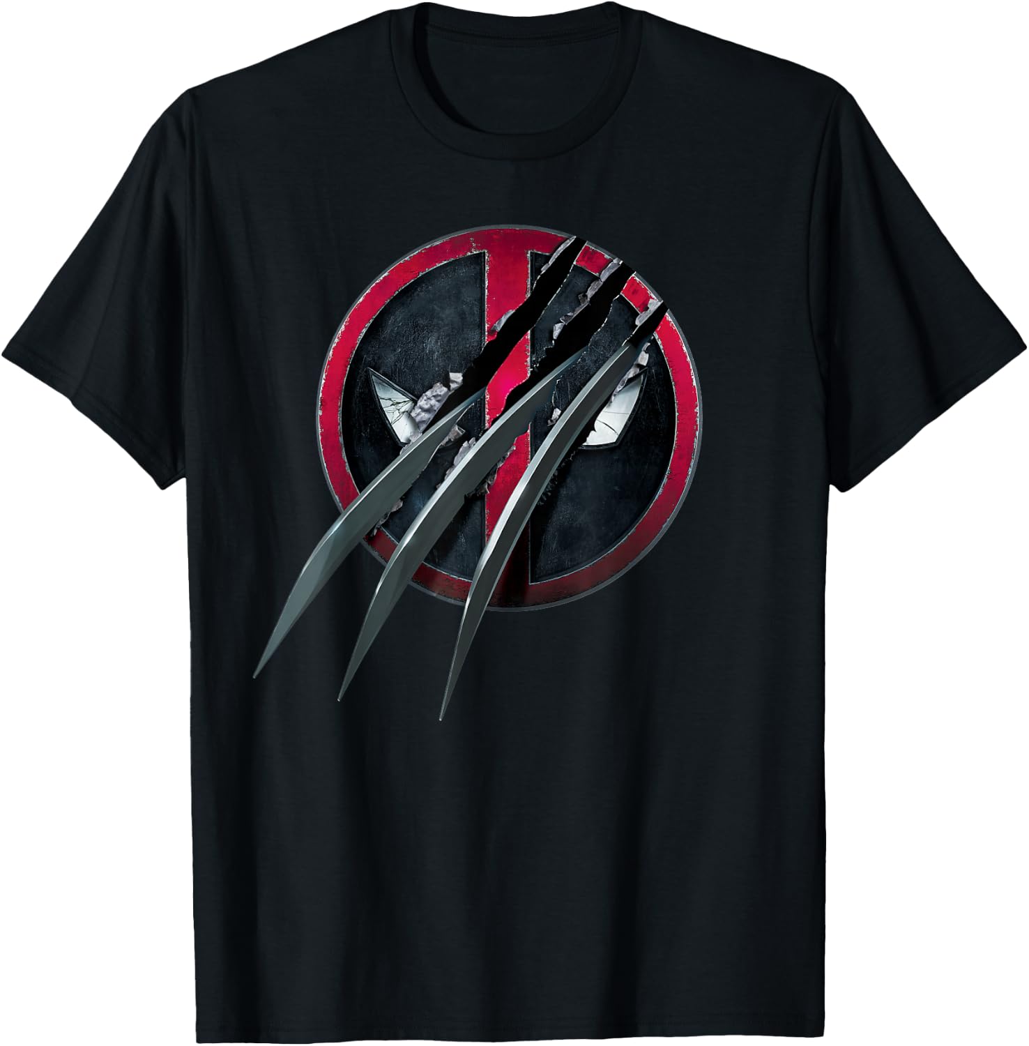 Marvel Studios Deadpool & Wolverine Slashed Icon with Claws T-Shirt - T-Shirt | Black