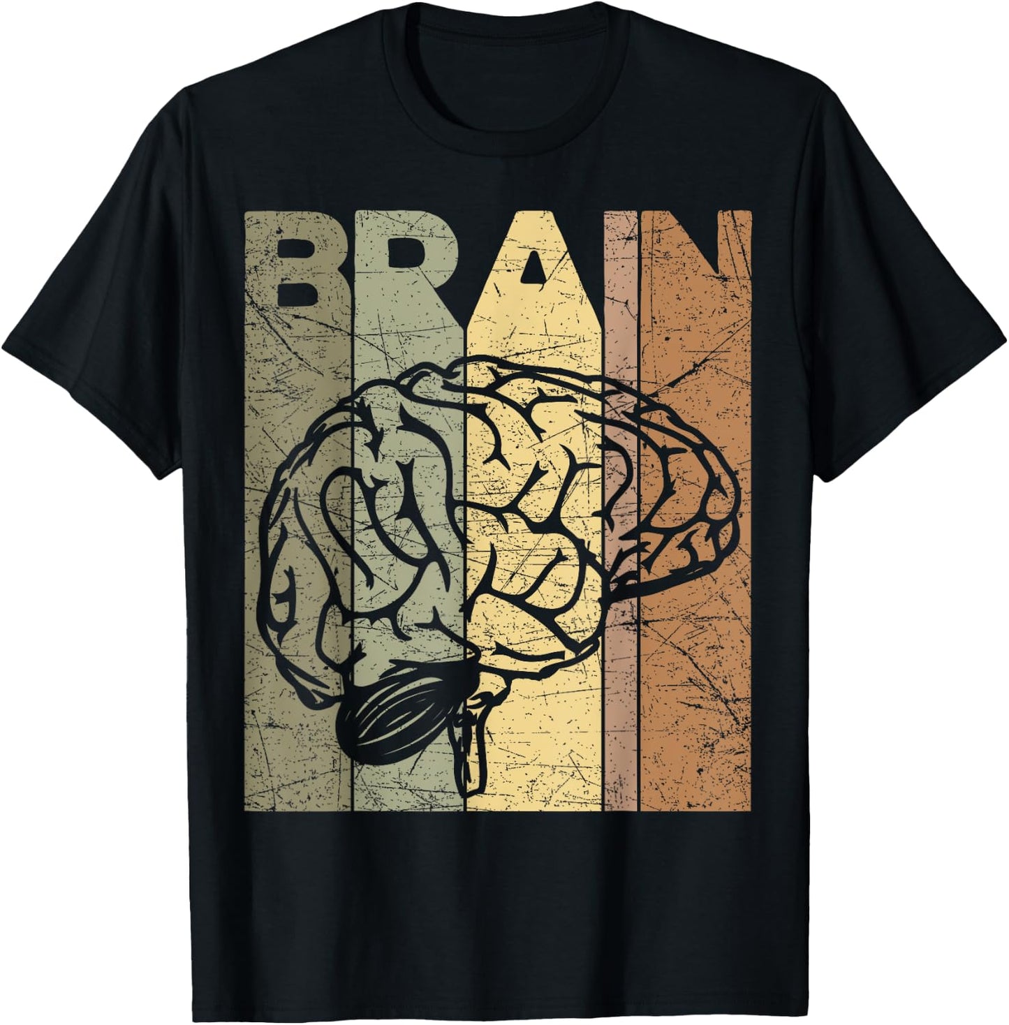 Brain Vintage Neurologist Retro Brain Section Neurology T-Shirt - T-Shirt | Black