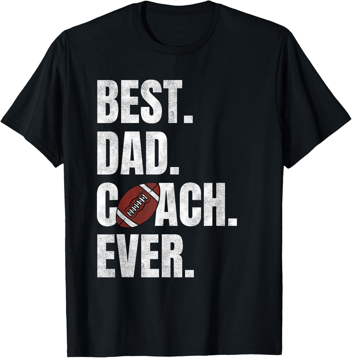 Best Dad Coach Ever Funny Football for Sport Lovers T-Shirt - T-Shirt | Black