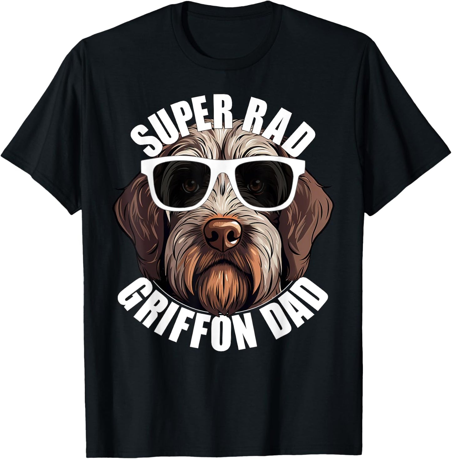 Wirehaired Pointing Griffon Dad Cute Super Rad Puppy Dog T-Shirt - T-Shirt | Black