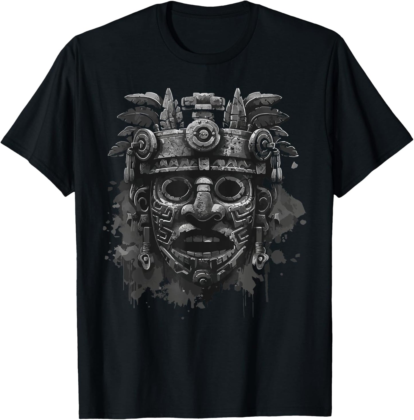 Aztec God Aztec Culture Mayan Indigenous Tlaloc Statue T-Shirt - T-Shirt | Black