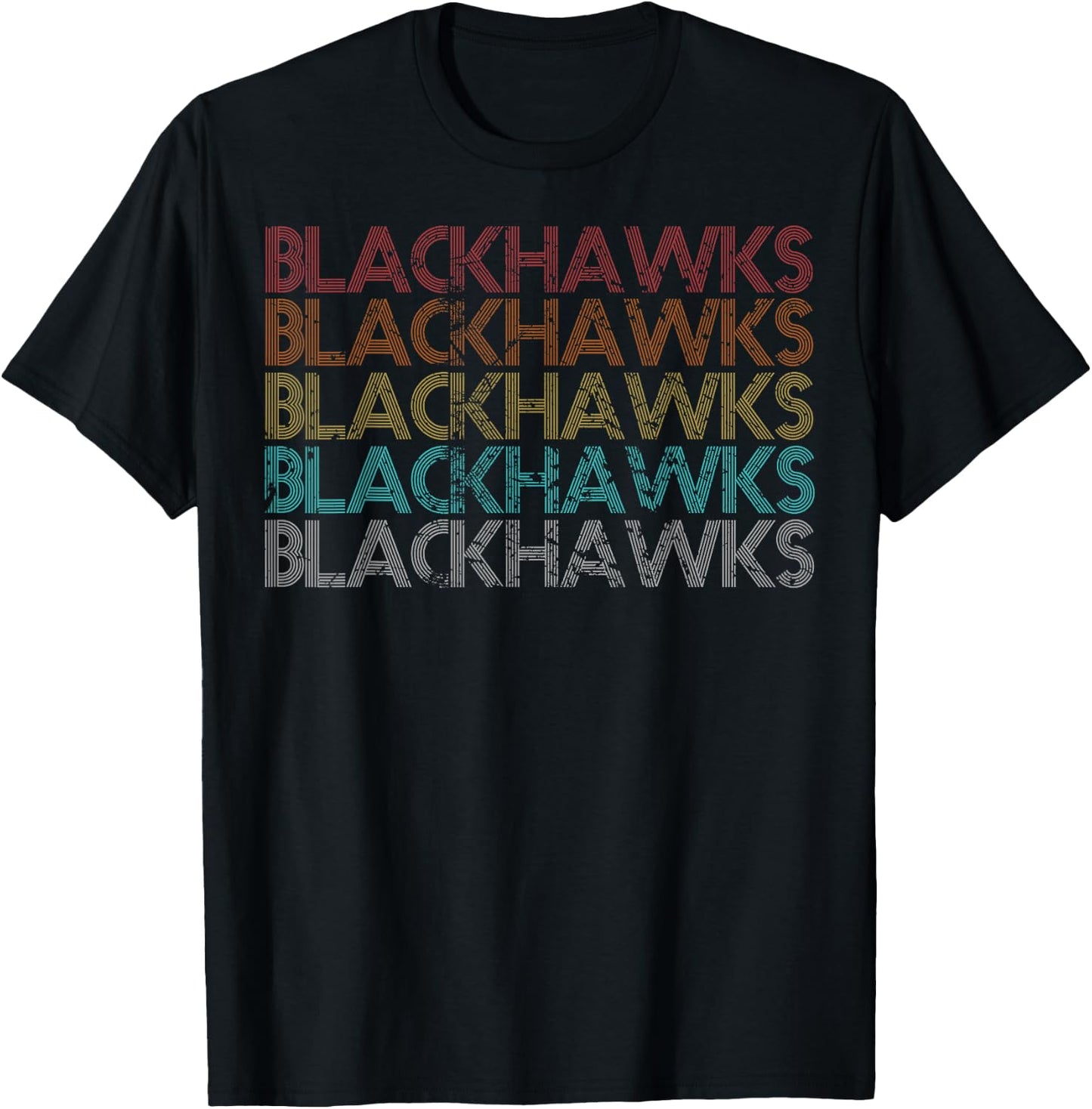 Retro Vintage Blackhawks T-Shirt - T-Shirt | Black