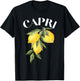 Capri Lemon Art Italian Fruit Lover Italy Island Vintage T-Shirt - T-Shirt | Black