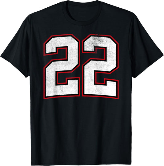 Number Twenty Two 22 T-Shirt - T-Shirt | Black