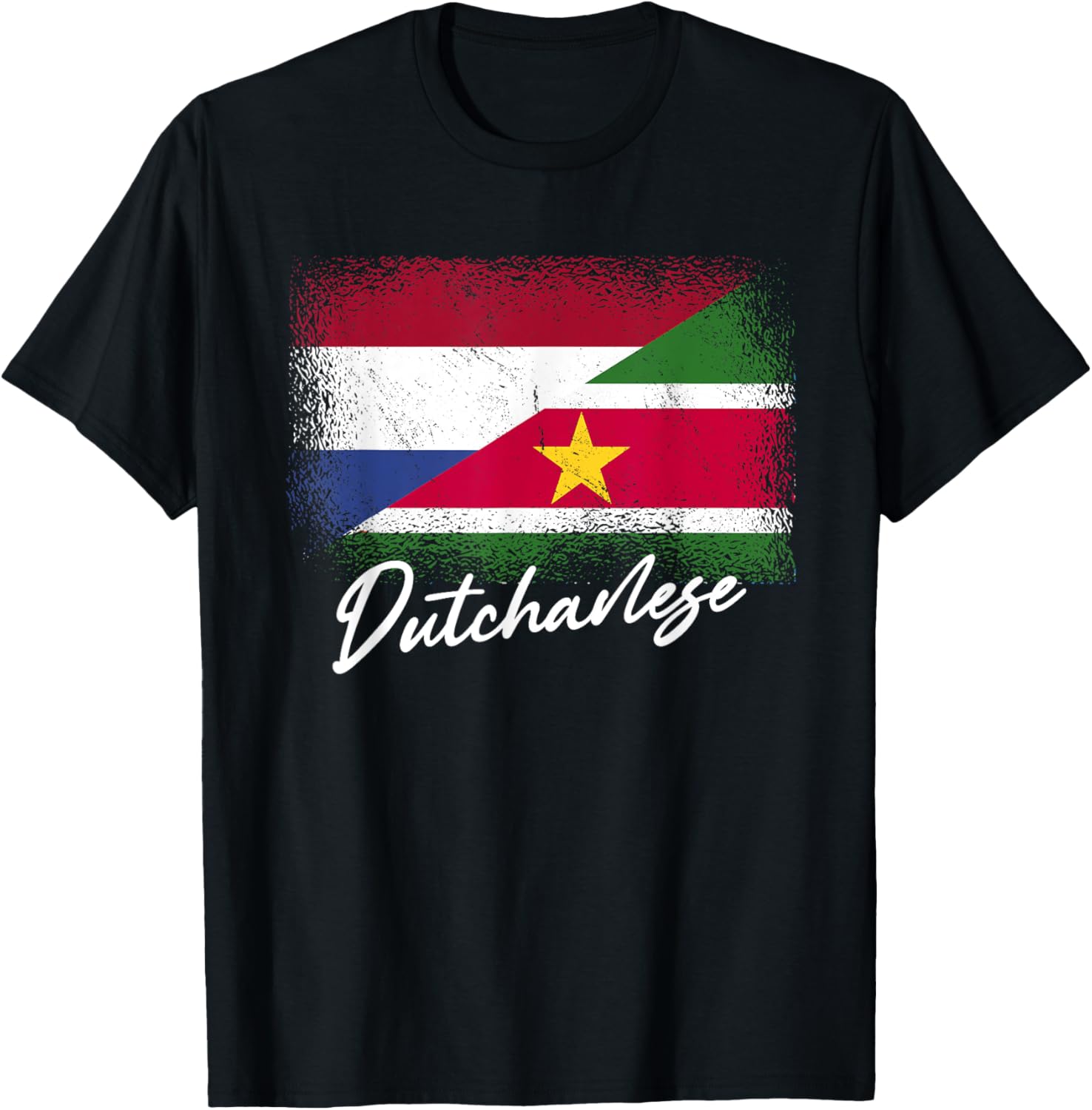 Dutchanese Netherlands Suriname Flag Holland Surinamese T-Shirt - T-Shirt | Black