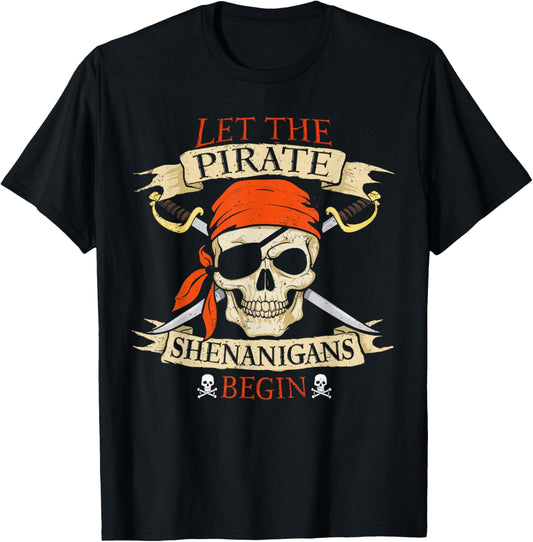Let The Pirate Shenanigans Begin Halloween Skull Bandana Boy T-Shirt - T-Shirt | Black