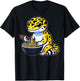Kawaii Leopard Gecko Lover Gifts Leopard Gecko Eating Ramen T-Shirt - T-Shirt | Black
