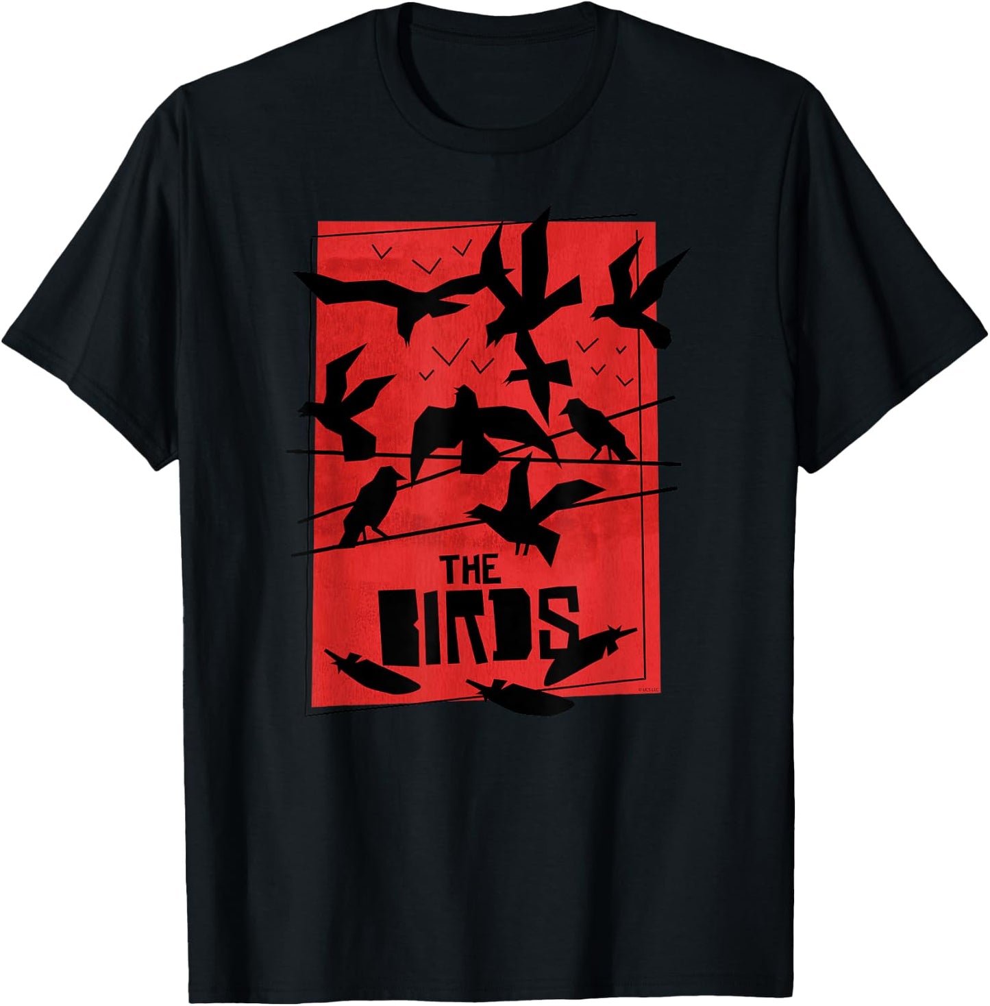 The Birds Alfred Hitchcock Abstract T-Shirt - T-Shirt | Black