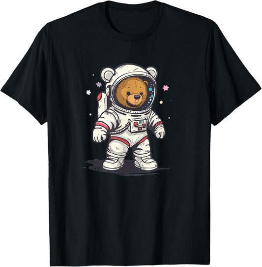 Funny Space Teddy Costume for Bear and Astronaut Lovers T-Shirt - T-Shirt | Black