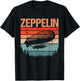 Retro Vintage Zeppelin Airship Aviation Blimp Men Women Kids T-Shirt - T-Shirt | Black
