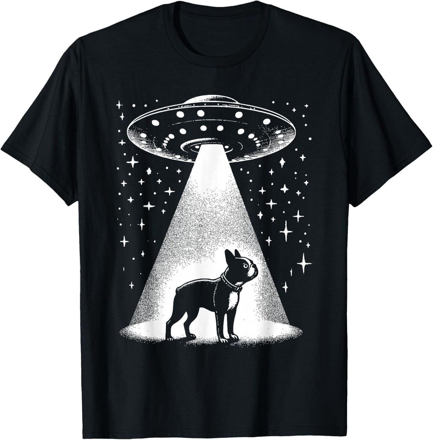 Boston Terrier Mom Dad Dog - Funny Alien UFO Women T-Shirt - T-Shirt | Black