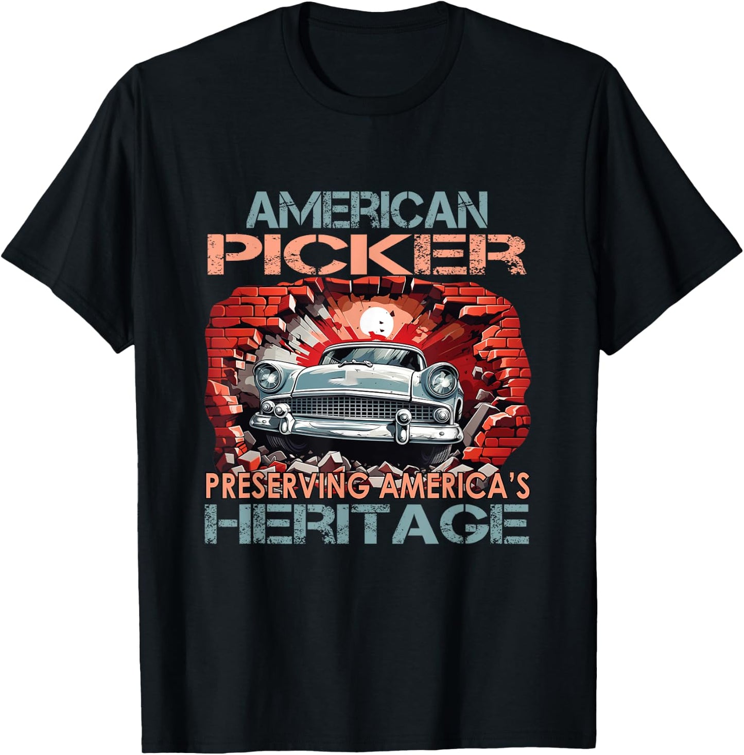 Patriotic American Heritage Pickers , Small, Black T-Shirt - T-Shirt | Black