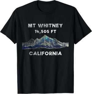Mount Whitney Shirt with Mountain Scene - Mt Whitney Shirt T-Shirt - T-Shirt | Black