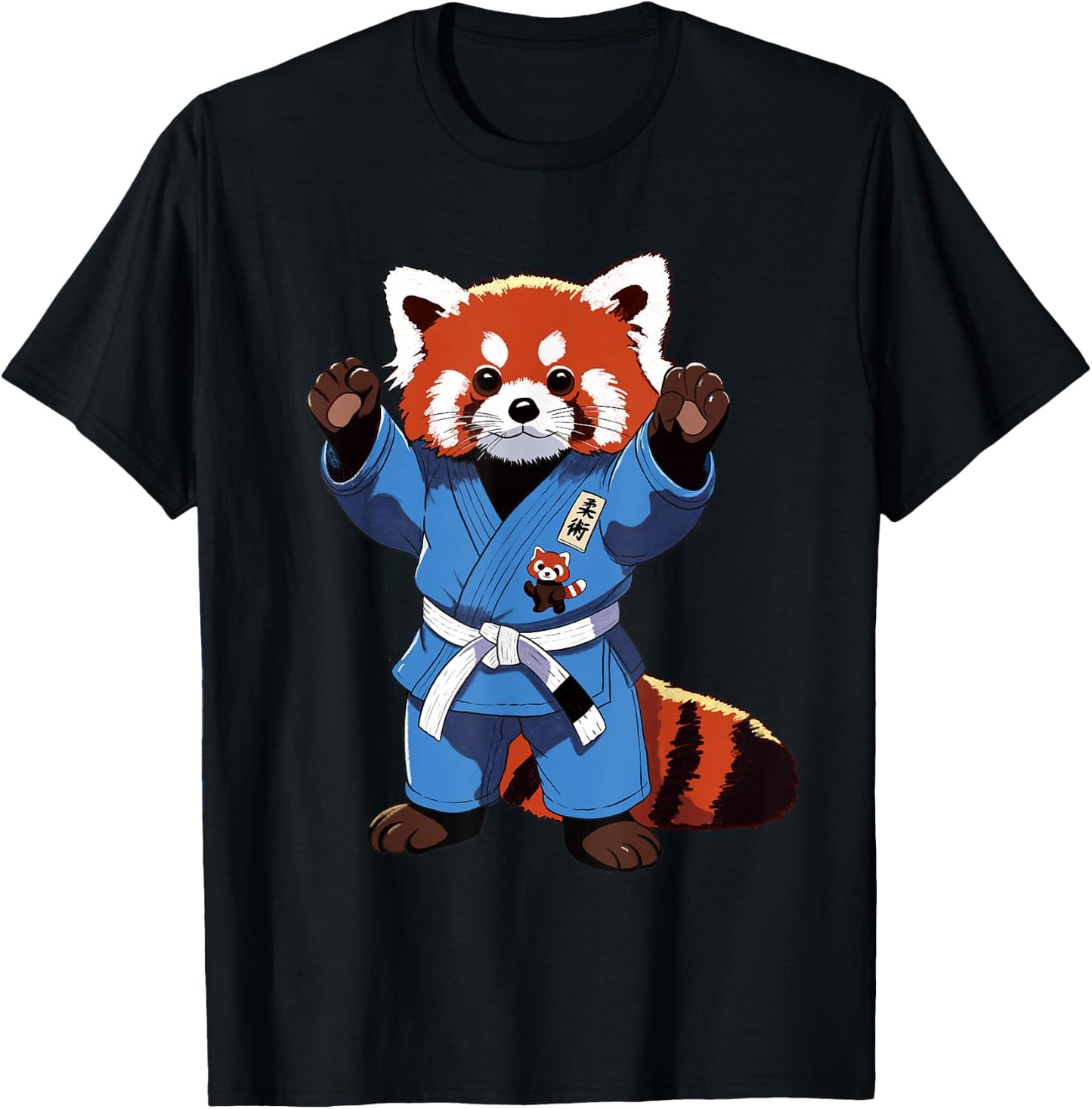 BJJ Jiu Jitsu - The Cute red panda is ready for battle T-Shirt - T-Shirt | Black